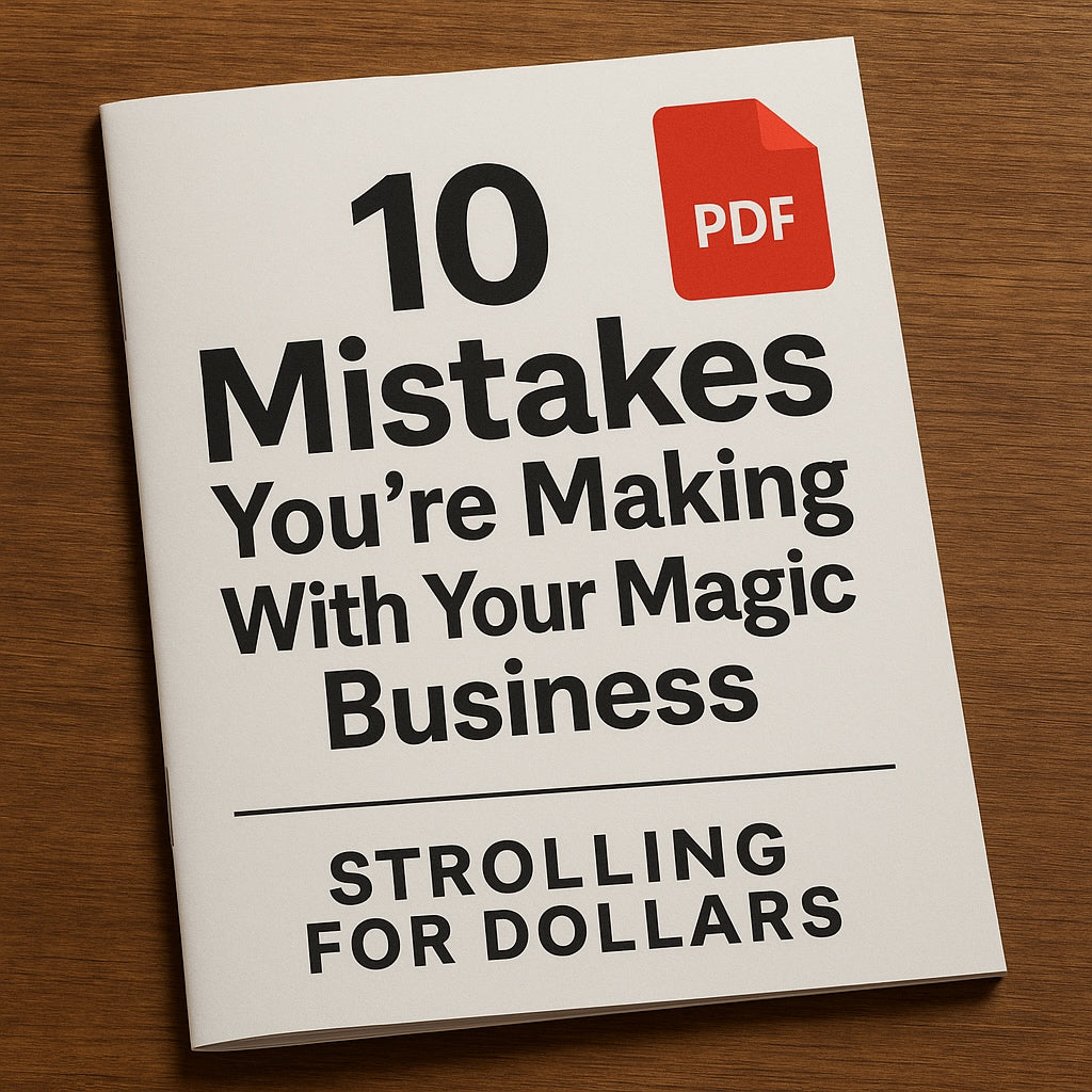 10 Mistakes You’re Making With Your Magic Business (PDF) Stop losing gigs. Start running your magic like a pro.